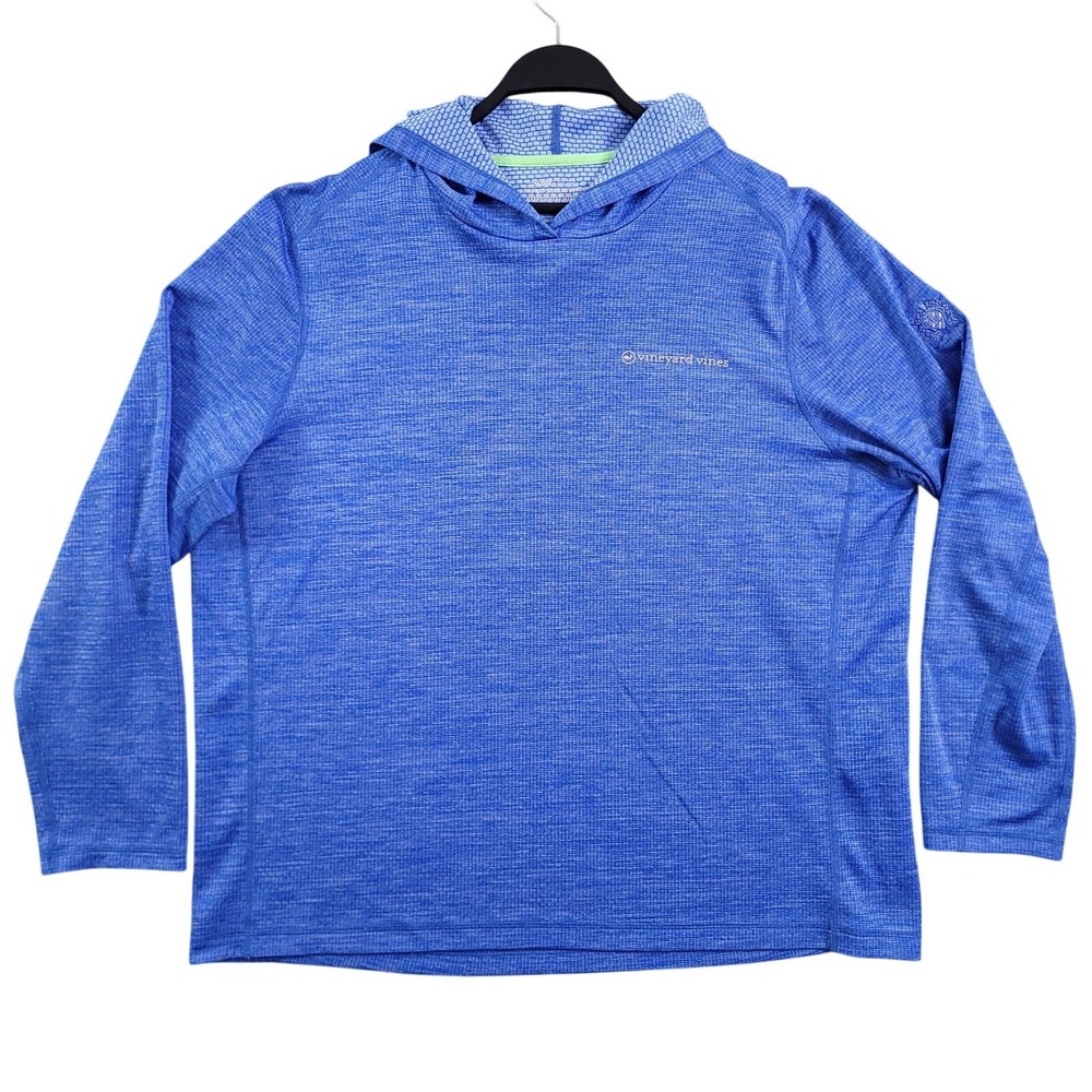 Vineyard Vines Sankaty Hoodie Men XL Blue On The Go Performance OTG Pullover